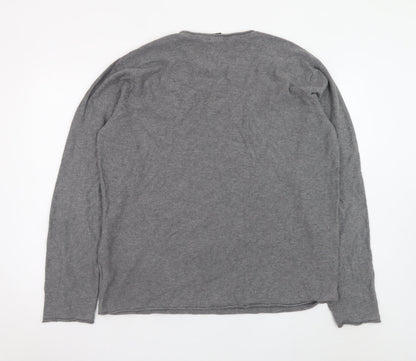 883 Police Men's Grey 2XL Crew Neck Cotton Pullover Jumper