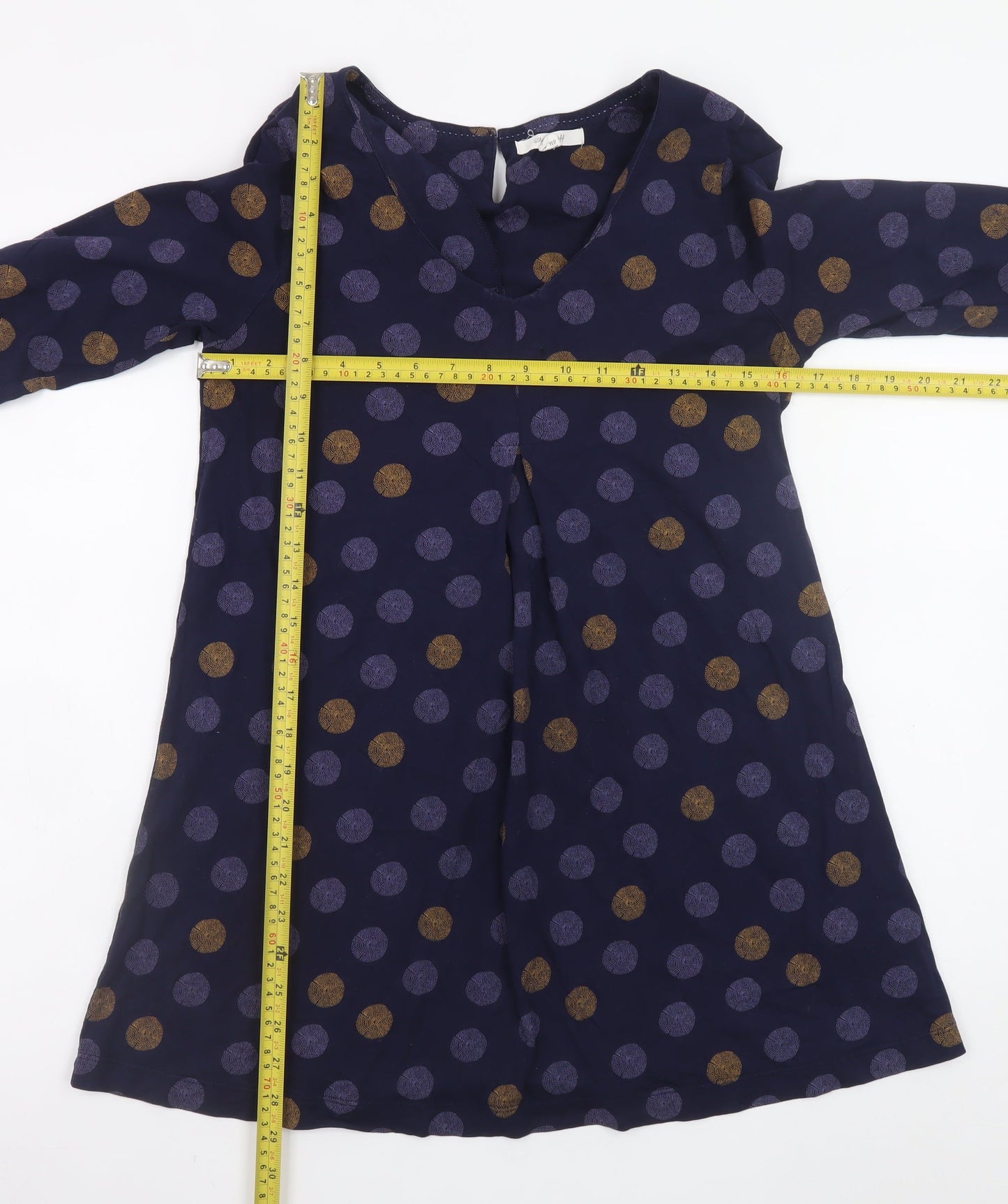 White Stuff Women’s Blue Polka Dot A-Line Dress Size 12