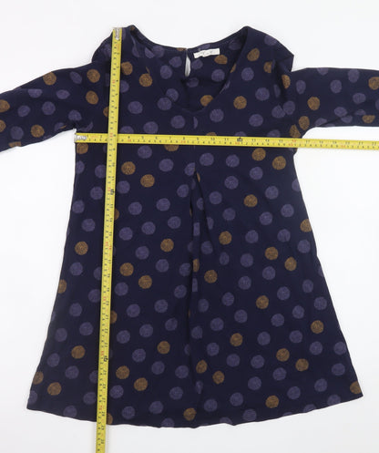 White Stuff Women’s Blue Polka Dot A-Line Dress Size 12