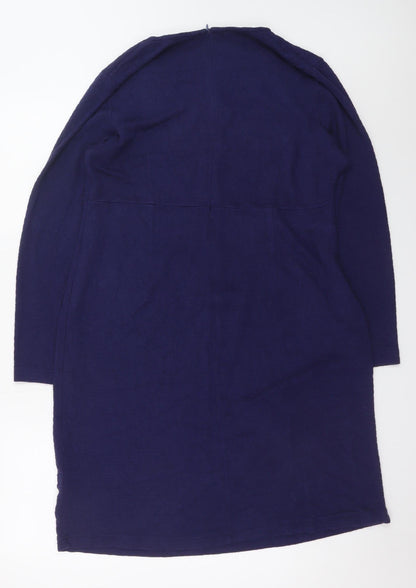 Adini Women's Blue Long Sleeve Shift Dress Size L Viscose Blend