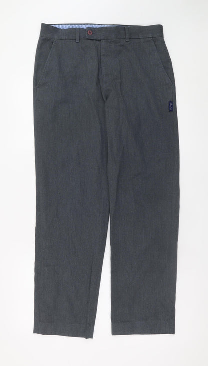 Hunter Men Grey Regular Fit Chino Trousers 32x32