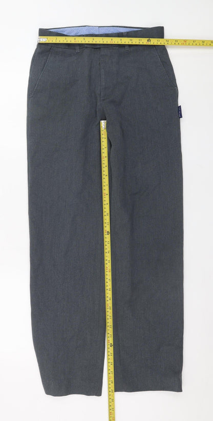 Hunter Men Grey Chino Trousers 30x32 Regular Fit