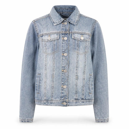Front view of Next Teens Blue Denim Jacket 13yrs Cotton Casual Classic