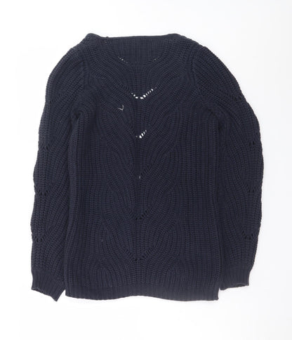 Vero Moda Women's Blue Chunky-Knit Open Cardigan XS