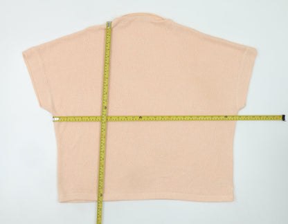 Gallery Womens Beige XL Relaxed Knit Short Sleeve Jumper
