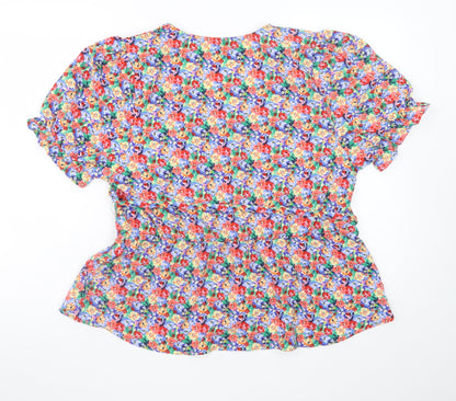 Marks and Spencer Women’s Multicoloured Floral Wrap Blouse Size 16