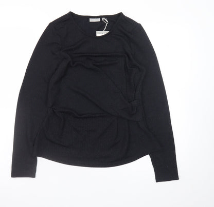 Fransa Women's Black Long Sleeve Polyester Blouse M