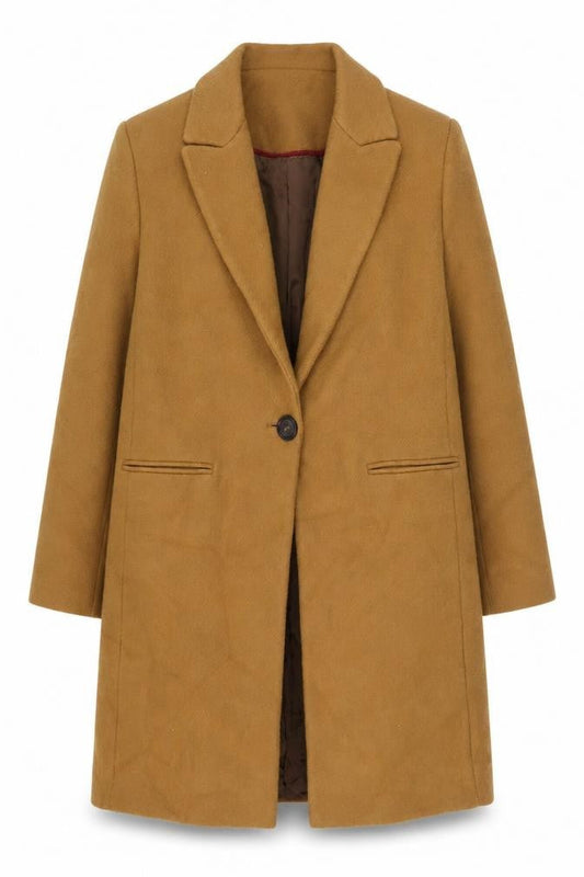 Zara Woman Brown Wool Blend Long Overcoat Size 12