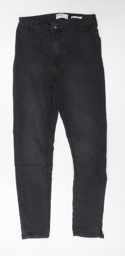 Bershka Women Black Size 10 Skinny High Rise Jeans