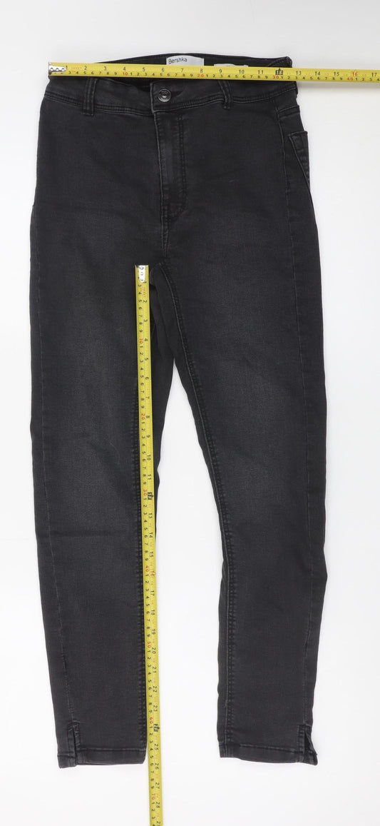 Bershka Women Black Size 10 Skinny High Rise Jeans