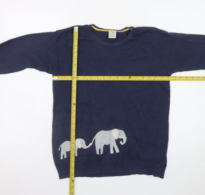Frugi Women’s Navy Organic Cotton Elephant Jumper Size 10