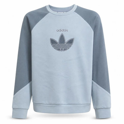 adidas Boys Grey Colourblock Pullover Sweatshirt 13-14 Years