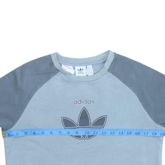 adidas Boys Grey Colourblock Pullover Sweatshirt 13-14 Years