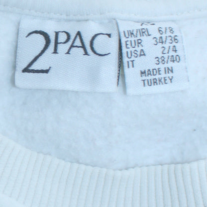 2Pac Women’s White Graphic Pullover Sweatshirt Size 6/8