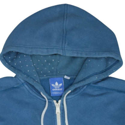 Adidas Men's Blue 1/2 Zip Hoodie Size L Logo Sportswear