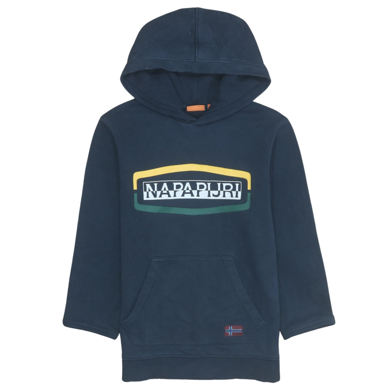 Napapijri Blue Logo Pullover Hoodie Teens S Fleece Cotton
