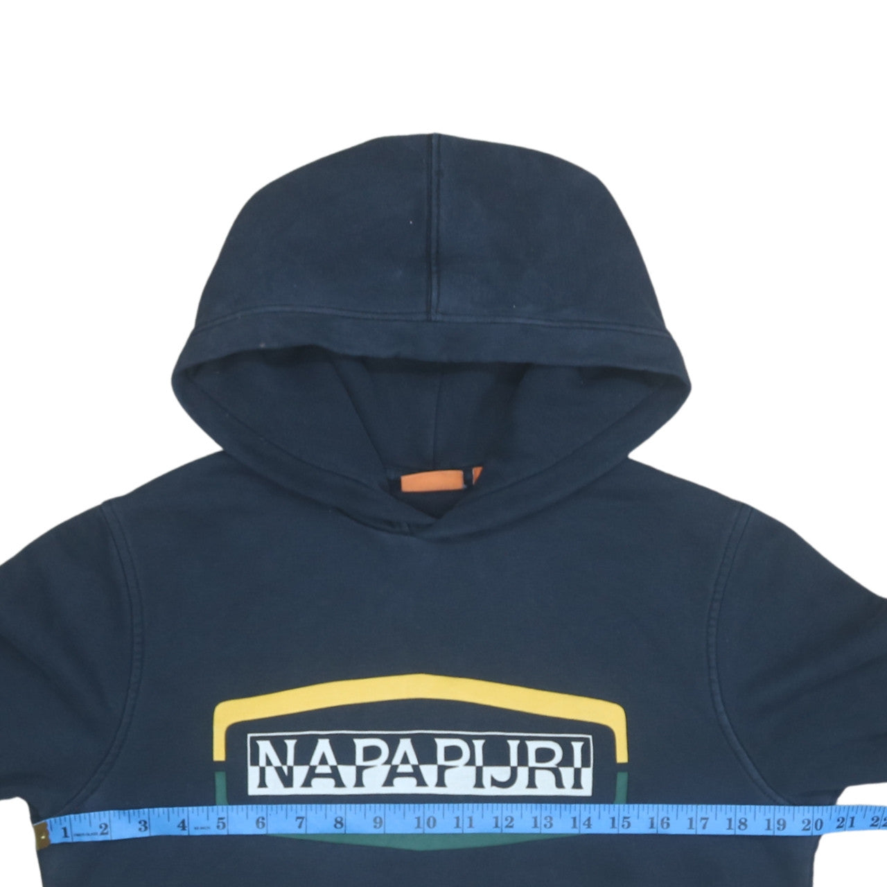 Napapijri Blue Logo Pullover Hoodie Teens S Fleece Cotton