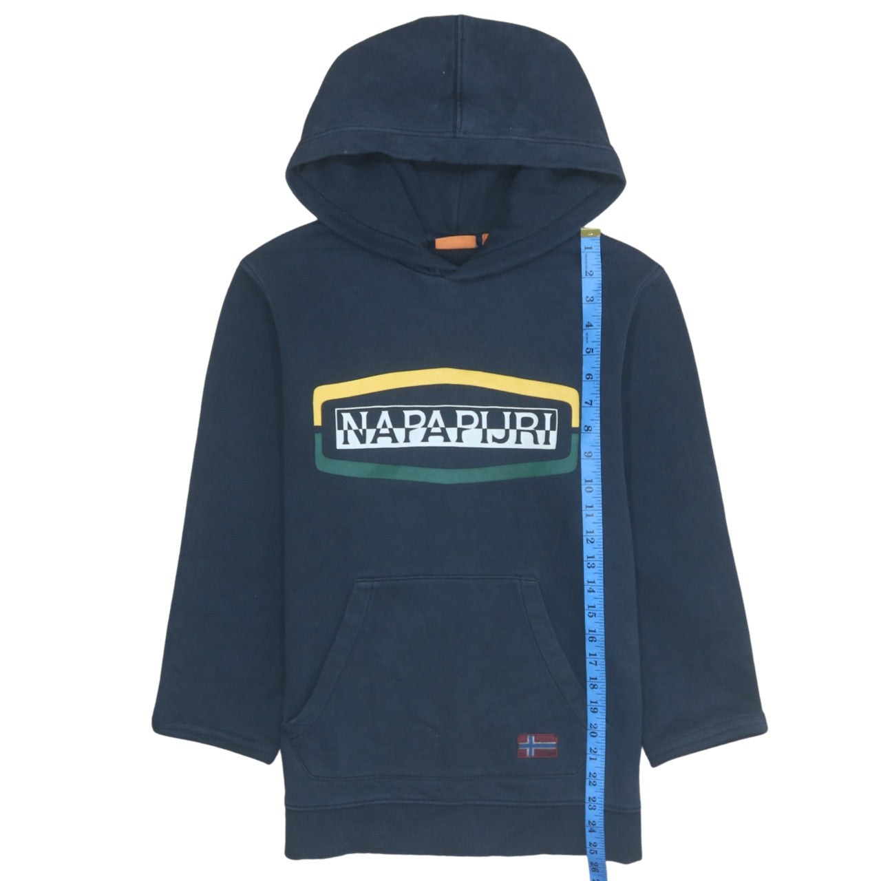Napapijri Blue Logo Pullover Hoodie Teens S Fleece Cotton