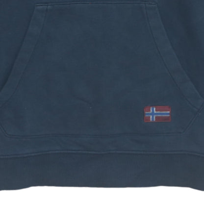 Napapijri Blue Logo Pullover Hoodie Teens S Fleece Cotton
