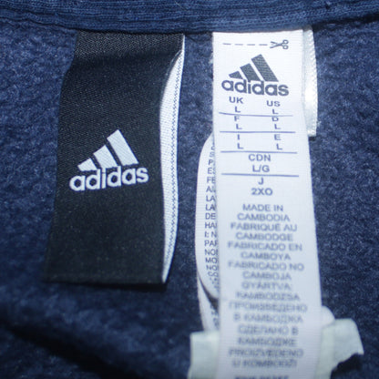 Adidas Men's Blue Pullover Hoodie Size L Fleece Sportswear