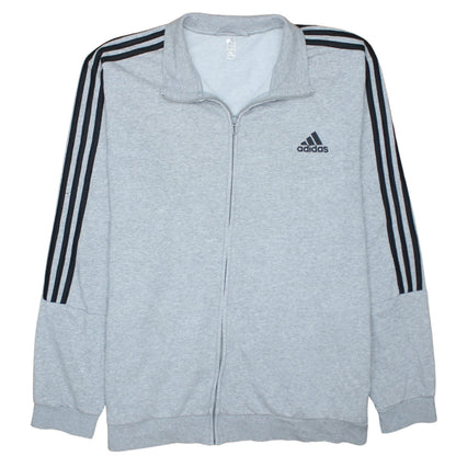 Adidas Mens Grey Full Zip Sweatshirt Size L Sports Style