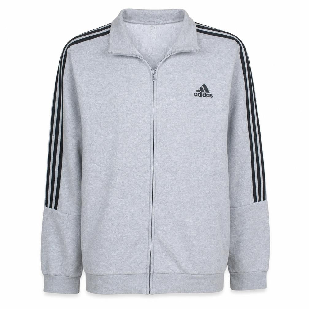 Adidas Mens Grey Full Zip Sweatshirt Size L Sports Style
