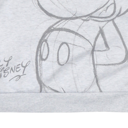 Disney Women Grey Mickey Mouse Graphic Pullover Sweatshirt L 14/16