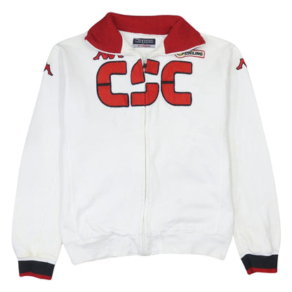 Kappa Mens White XL Full Zip Cycling Logo Sweatshirt