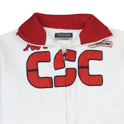 Kappa Mens White XL Full Zip Cycling Logo Sweatshirt