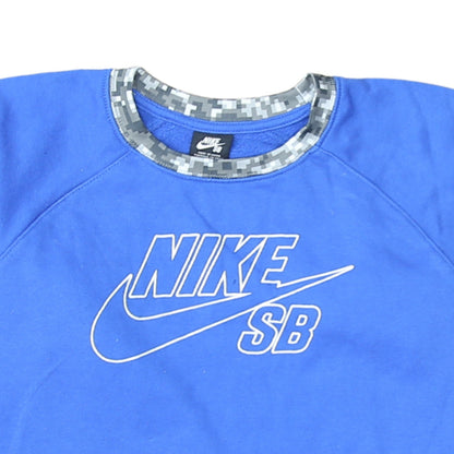 Nike SB Boys Blue Crew Neck Sweatshirt XL 13-15 Years Camo Trim