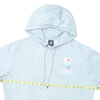 New Balance Mens Grey Pullover Hoodie M Graphic Athletic Style