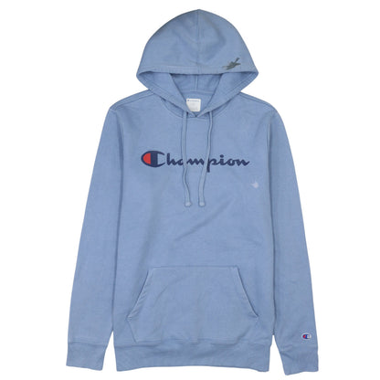 Champion Men's Blue Pullover Hoodie M Fleece Logo Sportswear