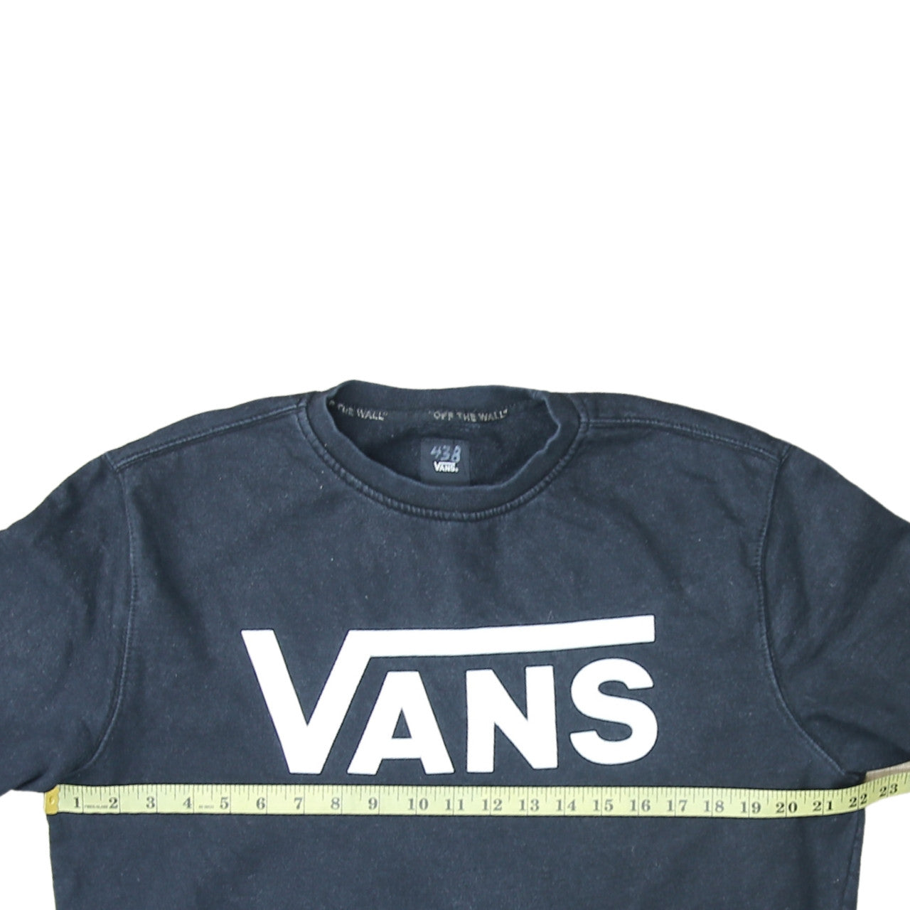 Vans Men's Black Large Logo Crew Neck Pullover Sweatshirt