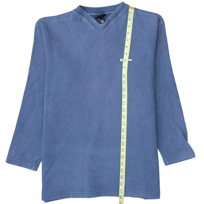 Kickers Men's Blue Cotton V-Neck Pullover Sweatshirt M