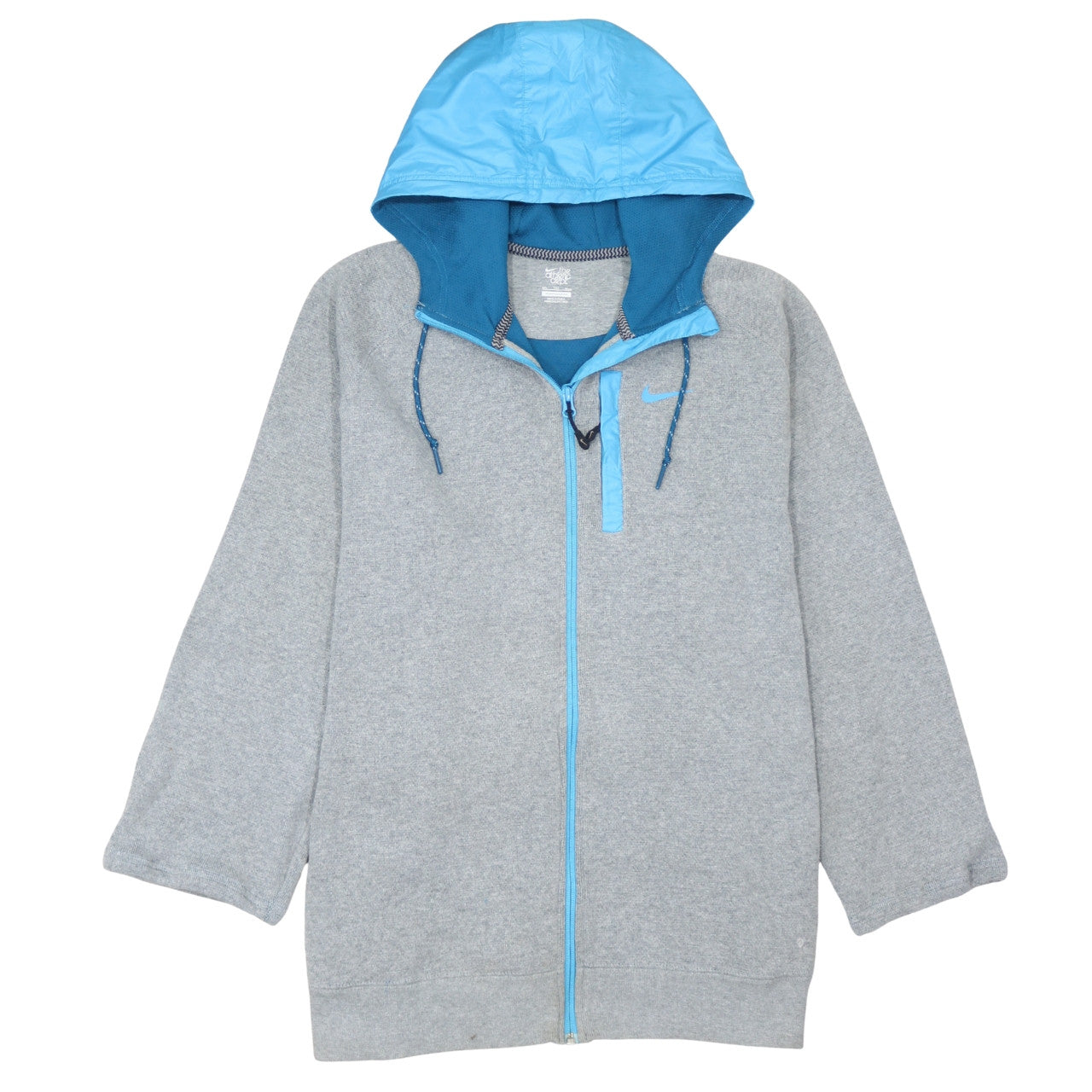 Nike Men's Grey Full Zip Hoodie 2XL Lightweight Sportswear
