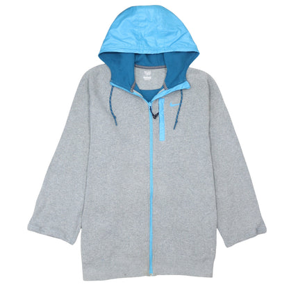 Nike Men's Grey Full Zip Hoodie 2XL Lightweight Sportswear