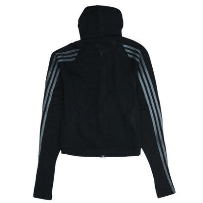 Adidas Womens Black Full Zip Hoodie Size 8-10 Fleece Lined Sportswear