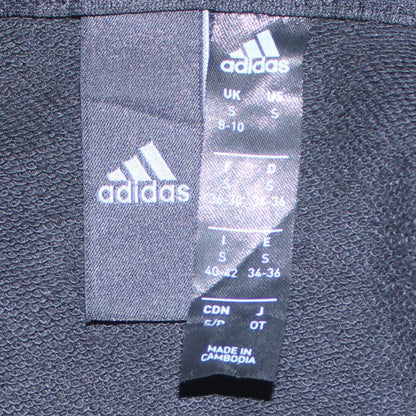 Adidas Womens Black Full Zip Hoodie Size 8-10 Fleece Lined Sportswear