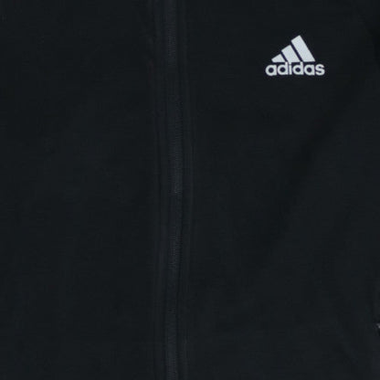 Adidas Womens Black Full Zip Hoodie Size 8-10 Fleece Lined Sportswear