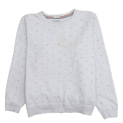 Hilfiger Denim Mens White XL Pullover Sweatshirt Classic Crew Neck