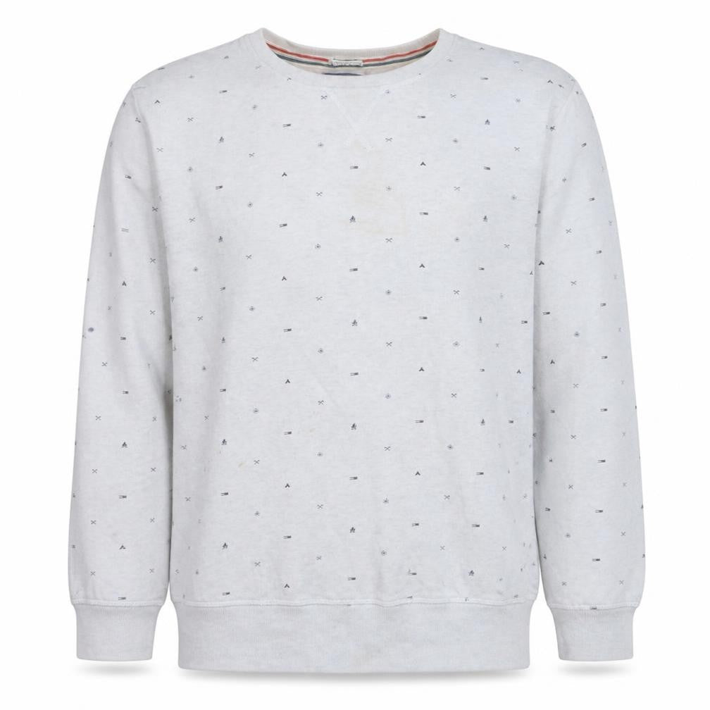 Hilfiger Denim Mens White XL Pullover Sweatshirt Classic Crew Neck
