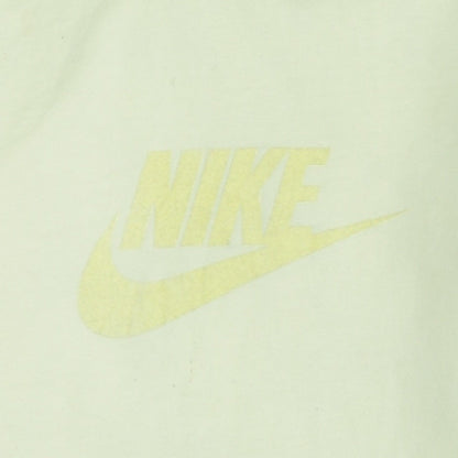 Nike Women Light Yellow Pullover Hoodie Size L Logo Graphic Sweatshirt
