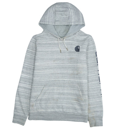 Carhartt Women's Grey Striped Pullover Hoodie Size M (12)
