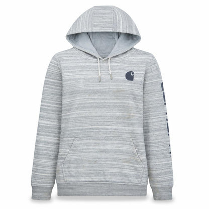 Carhartt Women's Grey Striped Pullover Hoodie Size M (12)