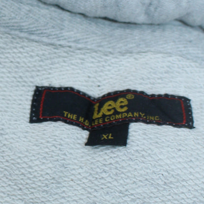 Lee Men's Grey XL Pullover Hoodie with Logo Print