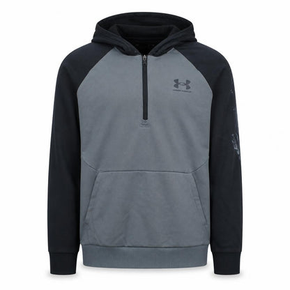 Under Armour Men's Black Grey ColdGear 1/2 Zip Hoodie Medium