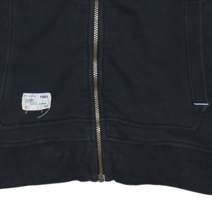 Puma Mens Black Full Zip Hoodie L Football Graphic Print Sportswear