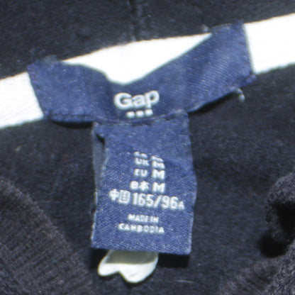 GAP Women Black Full Zip Hoodie Medium Cotton Blend Logo Casual