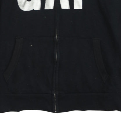 GAP Women Black Full Zip Hoodie Medium Cotton Blend Logo Casual