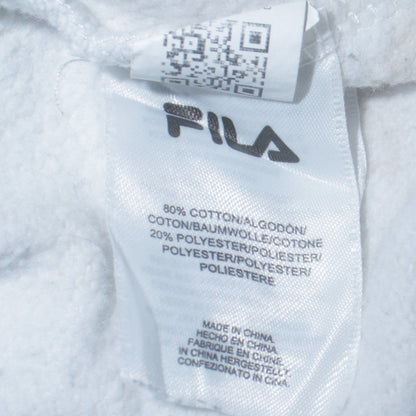 Fila Womens XS Black Grey White Pullover Hoodie Cotton Blend